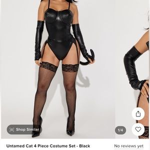 Untamed Cat 4 Piece Costume Set - Black